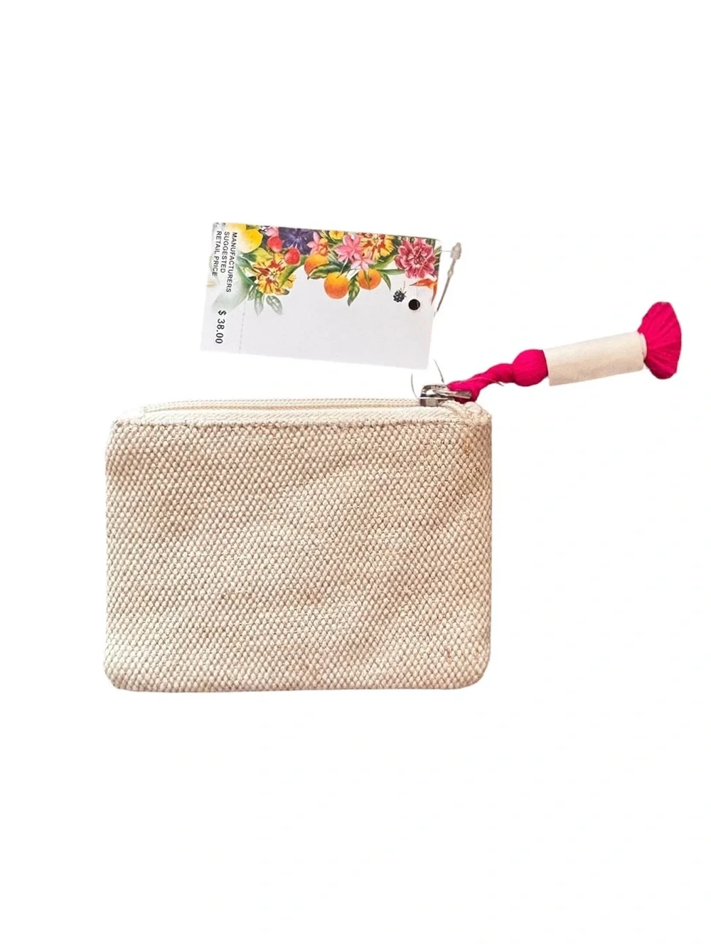 America & Beyond Express Edit Beaded Fruit-Floral Coin/Card Pouch Multi-Colors
